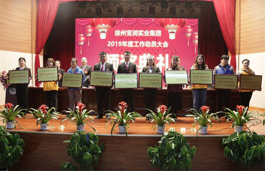 赢博线上平台2019年度工作动员大会---集团公司领导为先进单位和先进个人代表颁奖