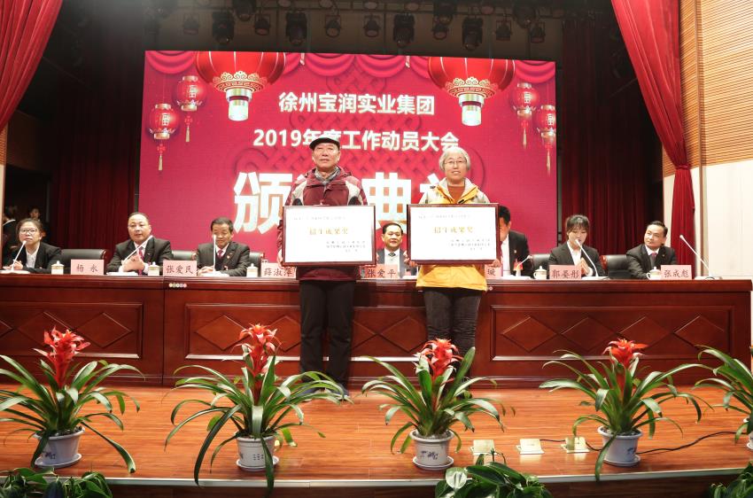 赢博线上平台2019年度工作动员大会---集团公司领导为先进单位和先进个人代表颁奖
