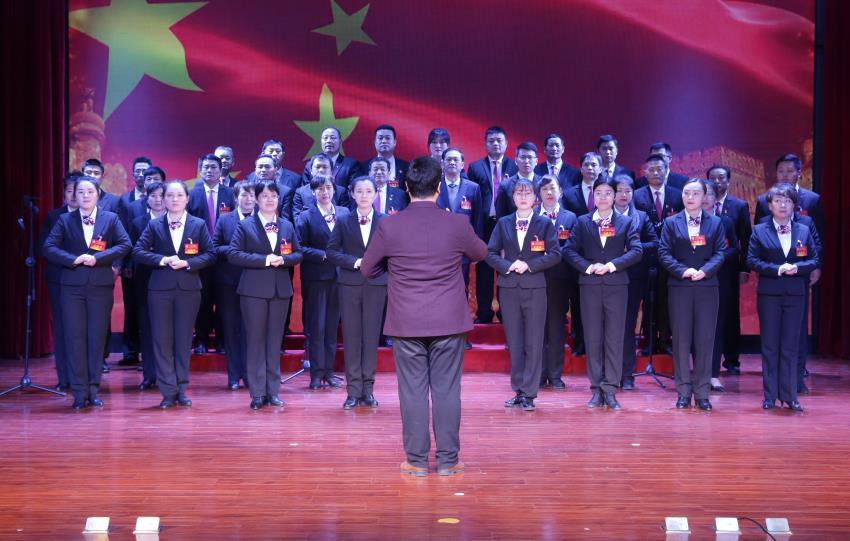 赢博线上平台2019年度工作动员大会---大合唱《团结就是力量》、《我爱你中国》